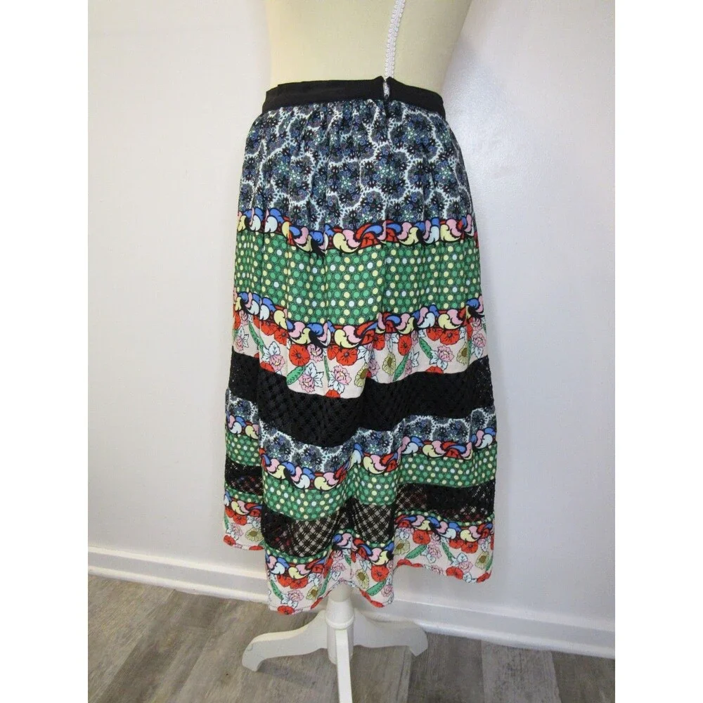 Disney Alice Through the Looking Glass Skirt Tiered Lace Womens S Funky Colorful - Picture 11 of 12